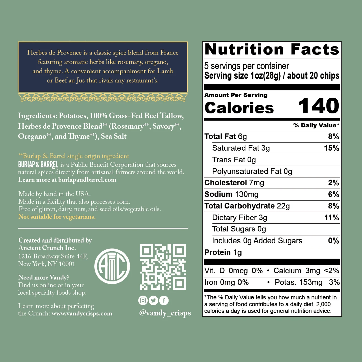 Vandy Crisps - Herbes de Provence